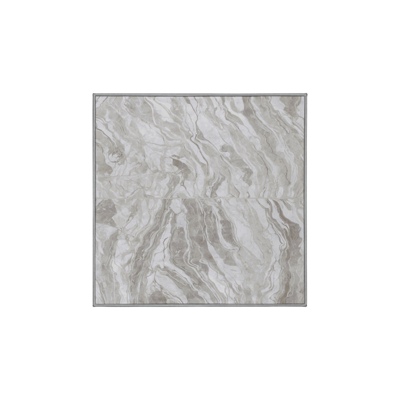 Machine Washable Gray Area Rug, Square 8'