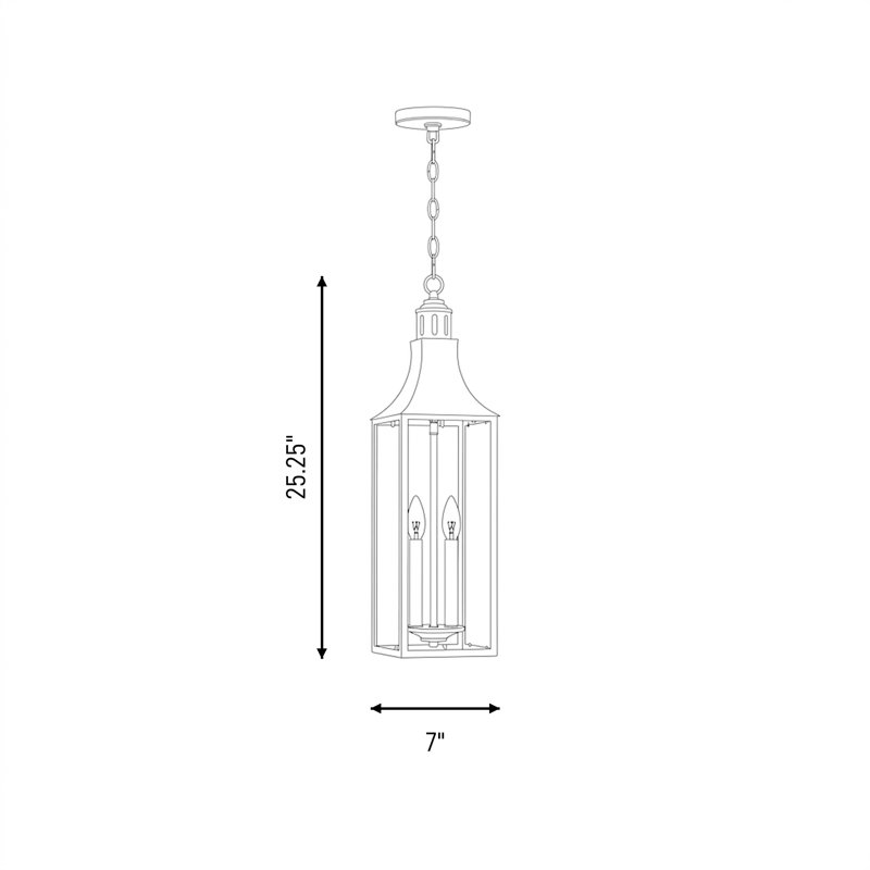 Lanterne suspendue d'extérieur 2 lumières en bronze Atlas