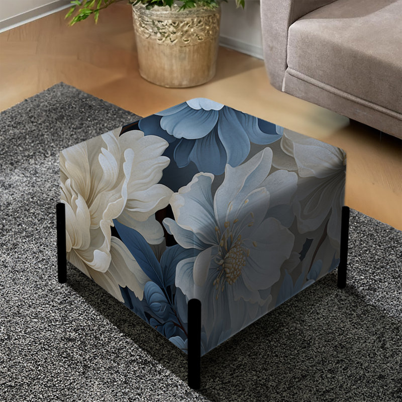 Misty Whispers Moody Patterns I - Repose-pieds carré floral