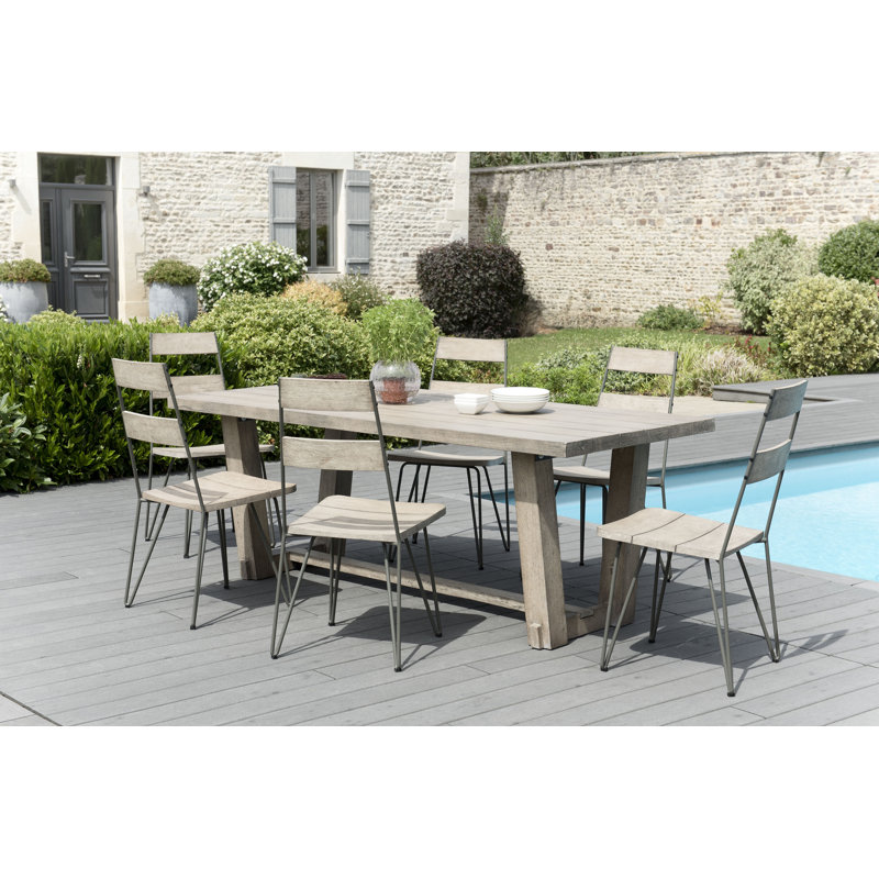 Worden 6 - Person Teak Patio Dining Set with Rectangular Table