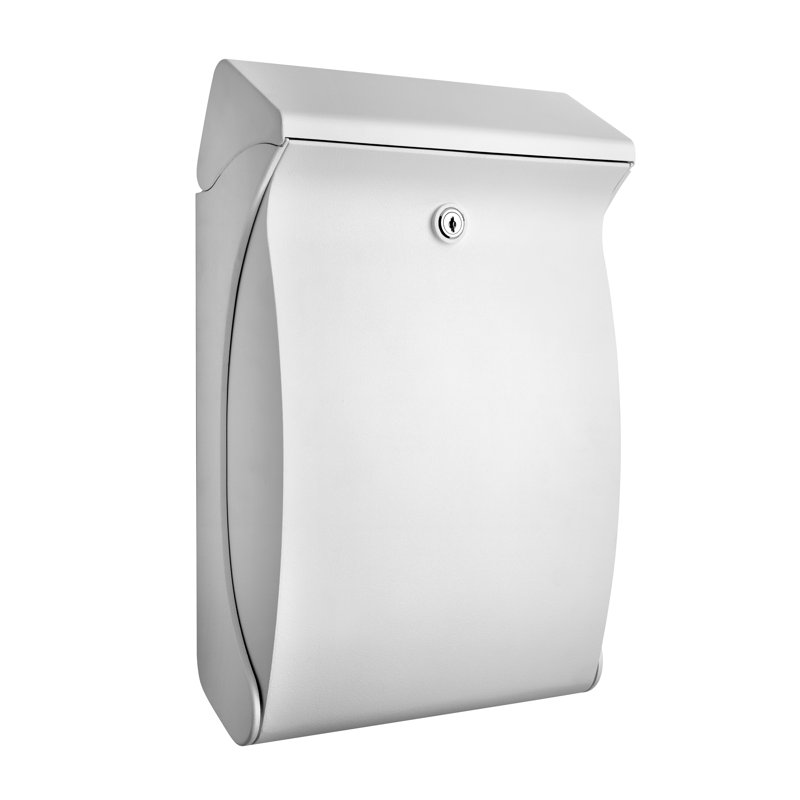 Swing High Quality Wall Mounted Lockable Weatherproof Post Box, Silver
