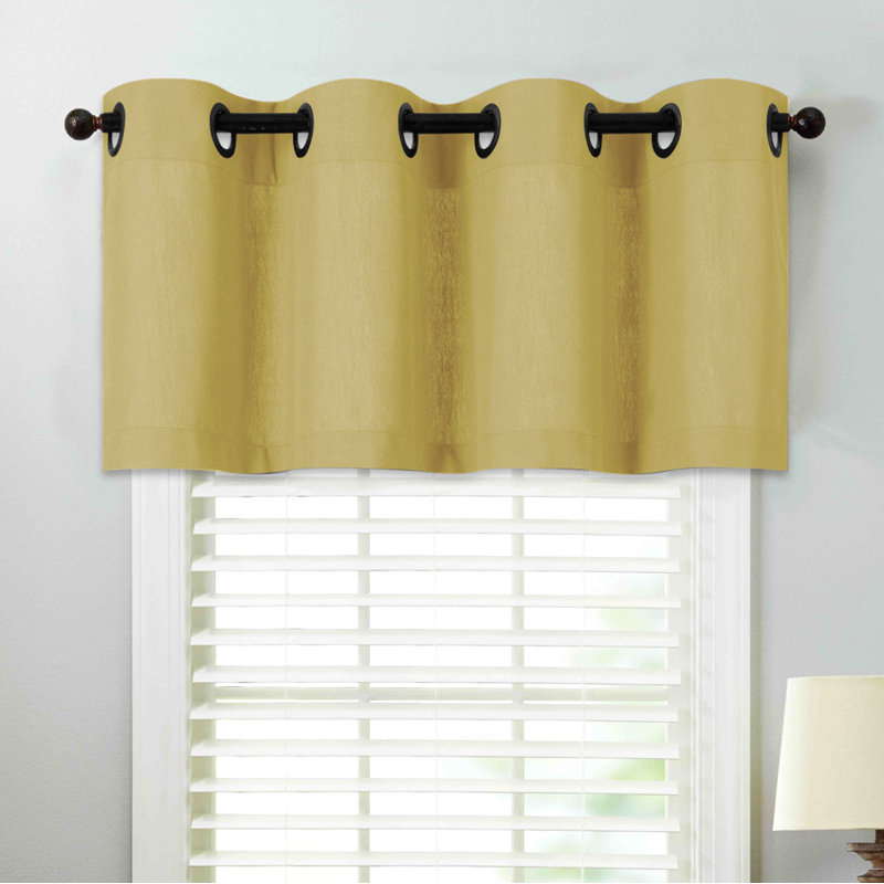 Destefano Solid Colour Tailored 50'' W Window Valance, Pastel Yellow