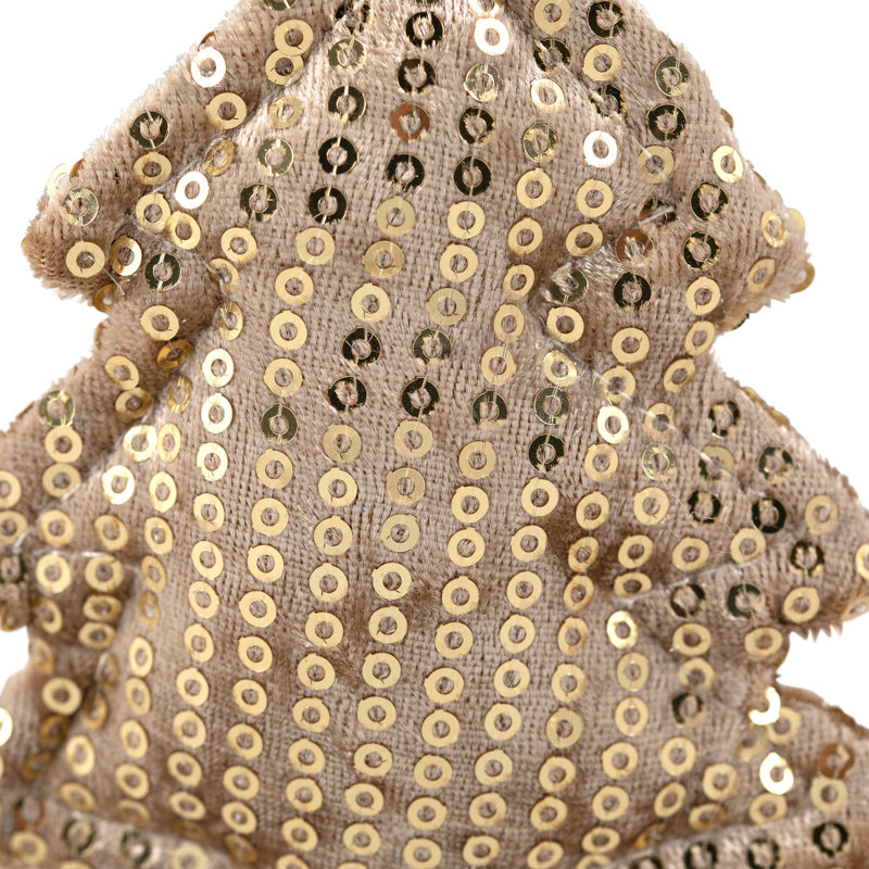 Ornements de Noël en peluche à paillettes étoiles et arbres - 4 po - ensemble de 4