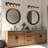40" 5-Light Farmhouse Faux Wood Grain Dimmable Vanity Light with Seeded Glass Shade for Bathroom and Mirror-887759153-887759154