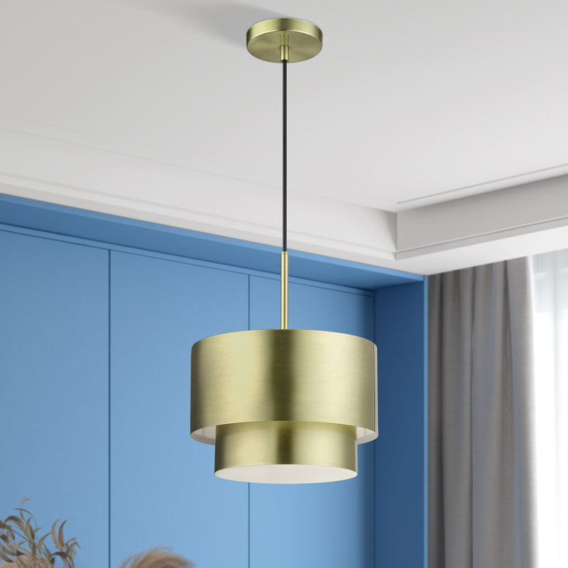 Acklin 1 Light Antique Brass Pendant, Gold, Antique Brass