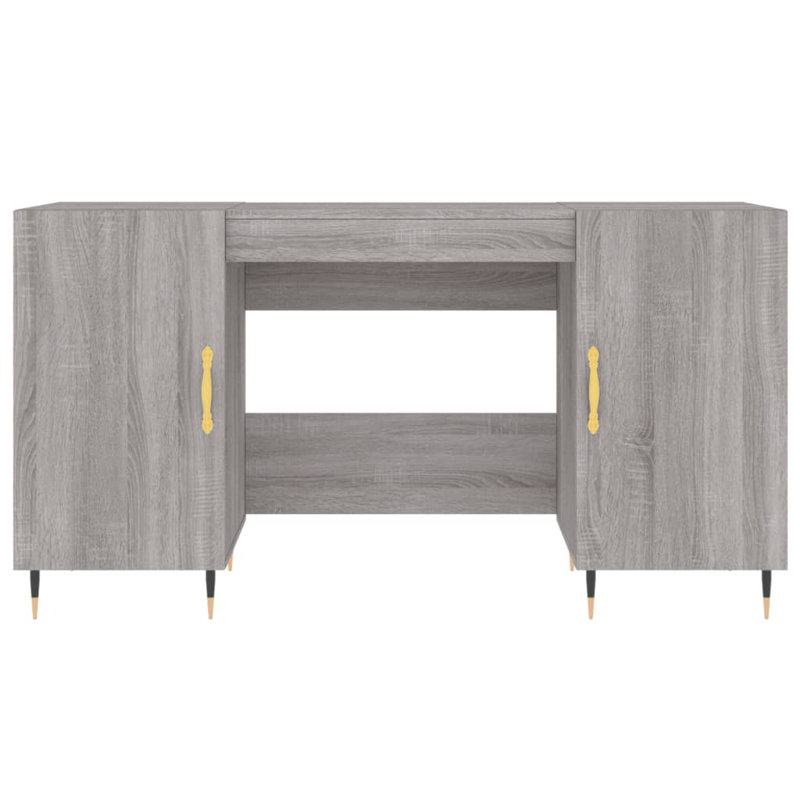 Fidler Metal Base Writing Desk, Grey Sonoma/Black