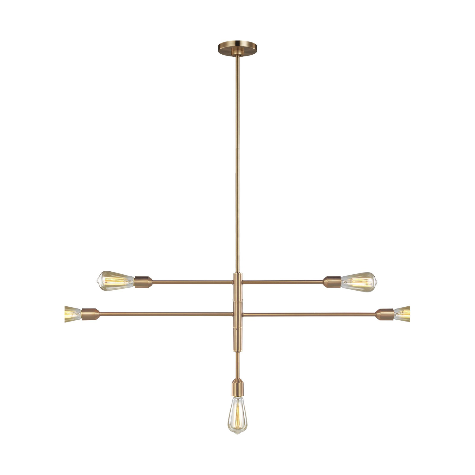 Allman 5 - Light Metal Dimmable Chandelier, Satin Brass