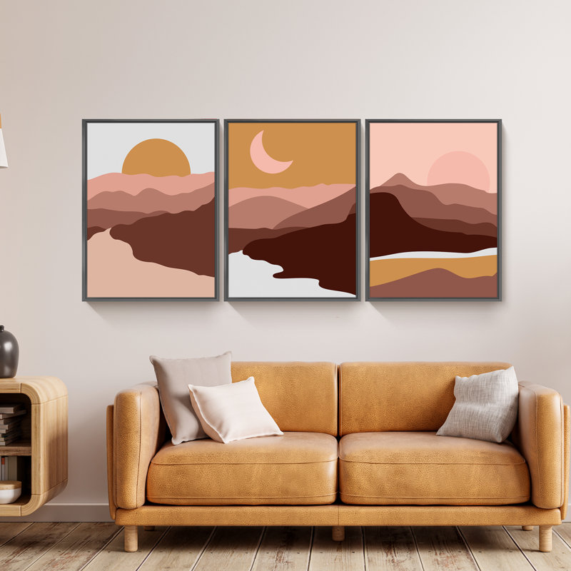 Ensemble de 3 reproductions de photos sur toiles, H 16 po x l 36 po x P 1,5 po, Noir