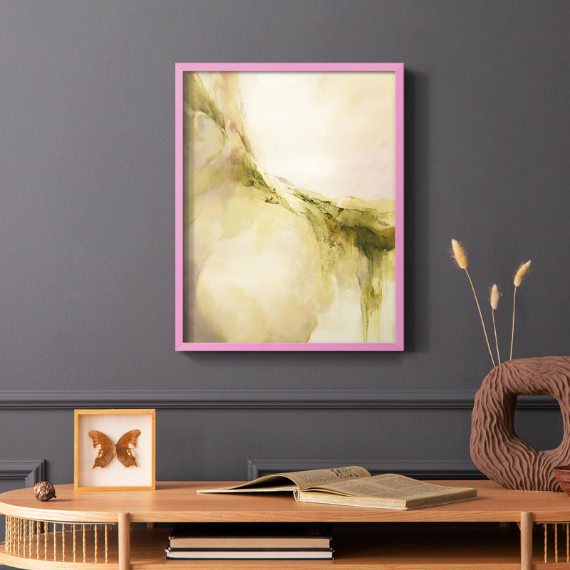 Terra Viridi Framed Print - Solid Wood, Pink, 10" H x 8" W