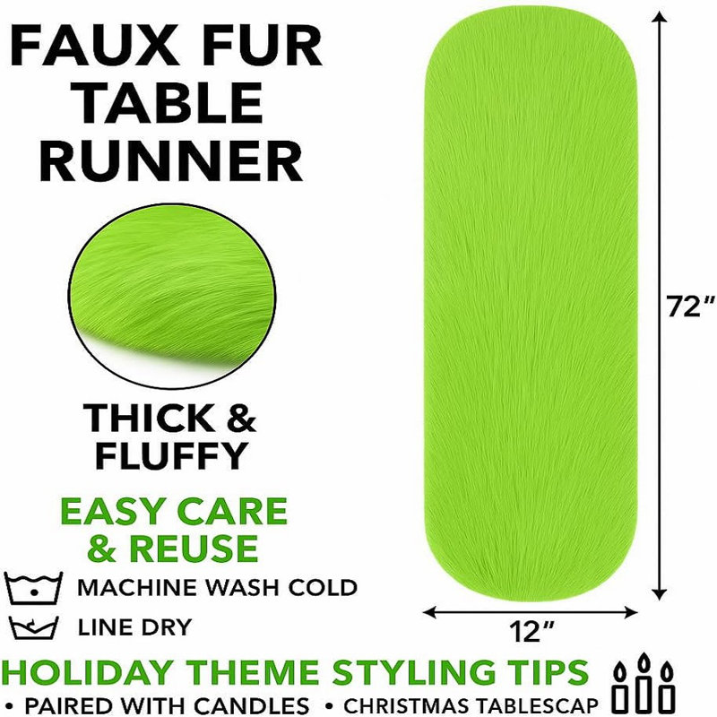 FabricLA Faux Fur Accent Cut with Rounded Edges for Holiday & Christmas Décor, Navy Blue, 36" W x 72" L