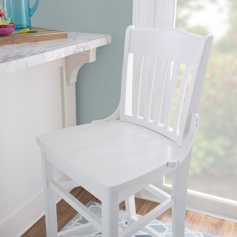 Tabouret de comptoir Frimmy Jace, Blanc, Tabouret de comptoir (siège d’une hauteur de 24