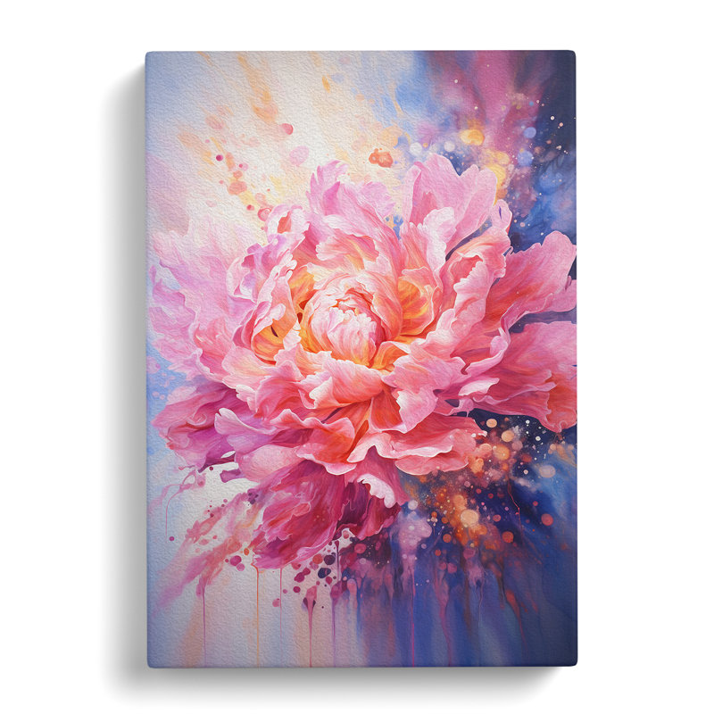 Peony Flower Action No.3 - Wrapped Canvas, 76cm H x 50cm W x 3cm D