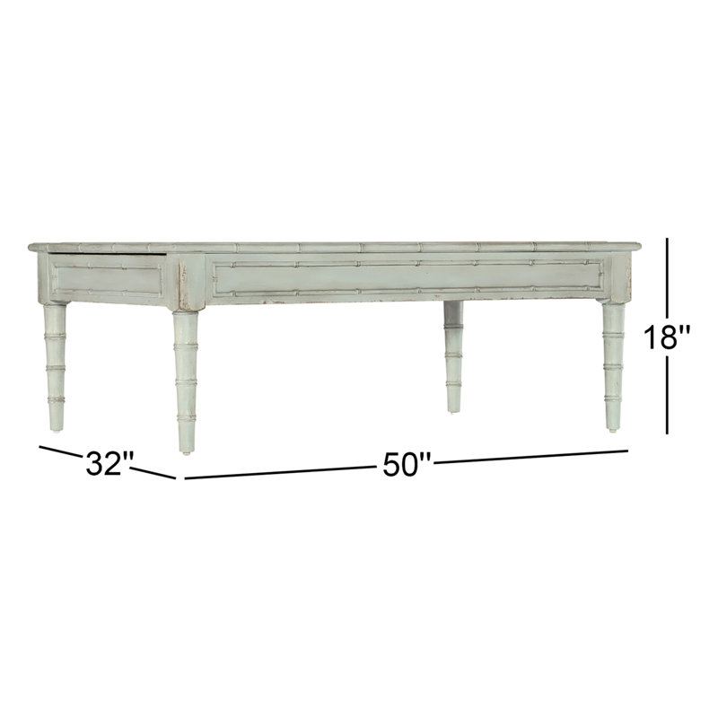 Charleston Solid Wood Coffee Table, Haint Blue
