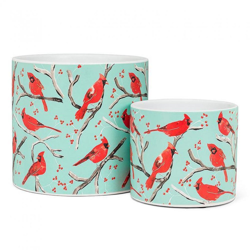 Breylan Ceramic Cachepot, 6" H x 6.5" W x 6.5" D
