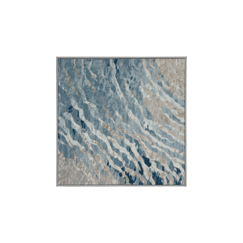 Tapis gris lavable à la machine, Carré 6 pi
