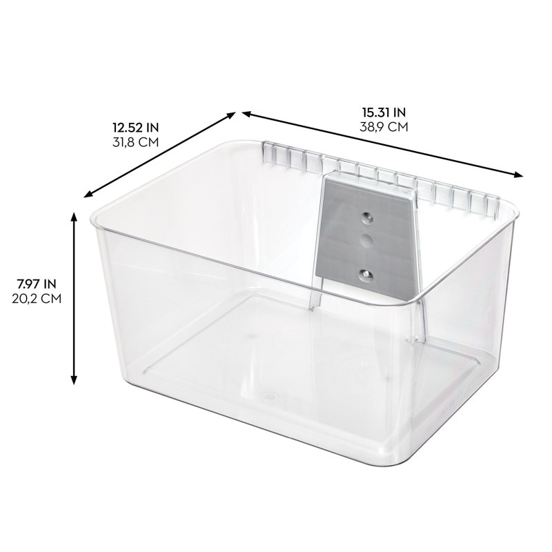 Large Wallspace Storage Bin and Bracket - Wall-Mounted Storage Bins for Garage, Laundry Room, and Pantry