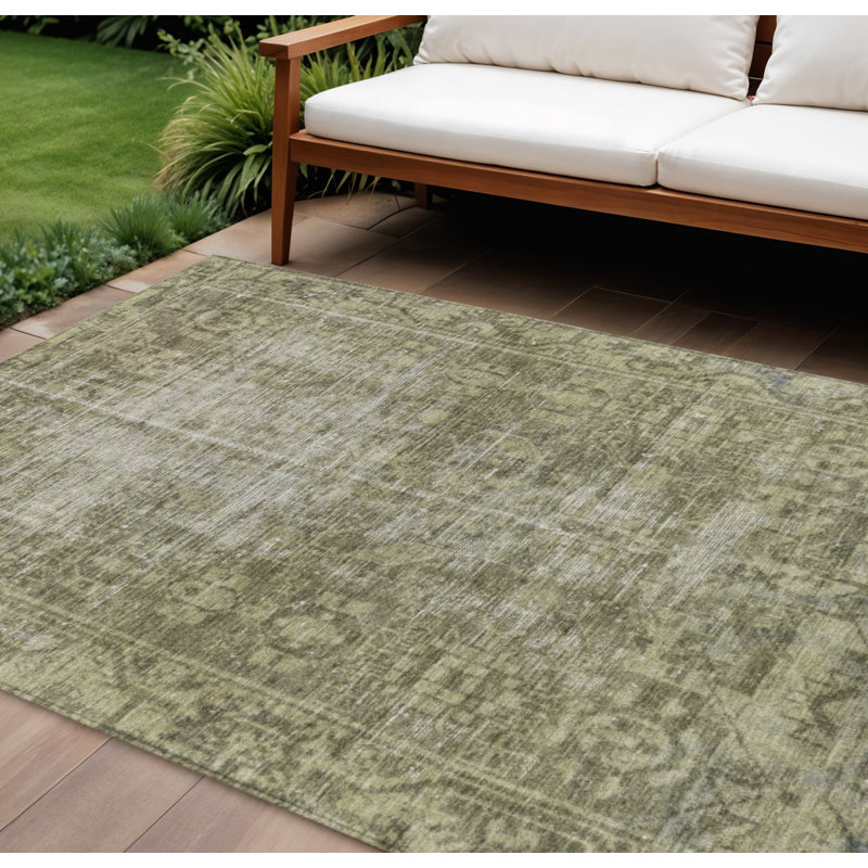 Tapis oriental vert olive 9 'X 12'