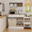 Armoire de rangement, 1 porte, poubelle de cuisine avec 2 tiroirs et poubelle rabattable avec support et 2 tablettes