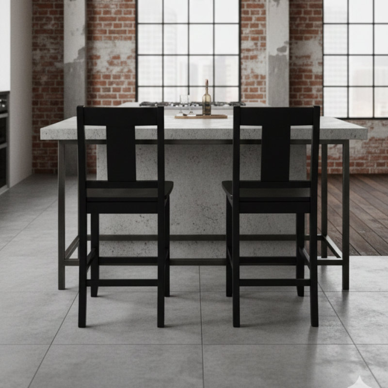 Ensemble de 2 tabourets de bar Hadley, Noir