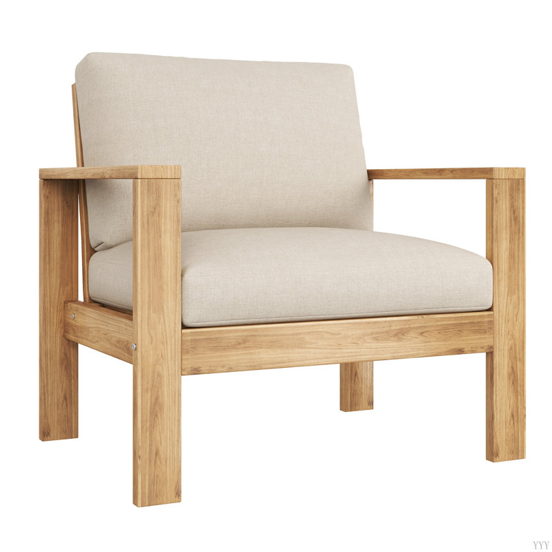 Chaise de patio d'extérieur avec coussins (simple)