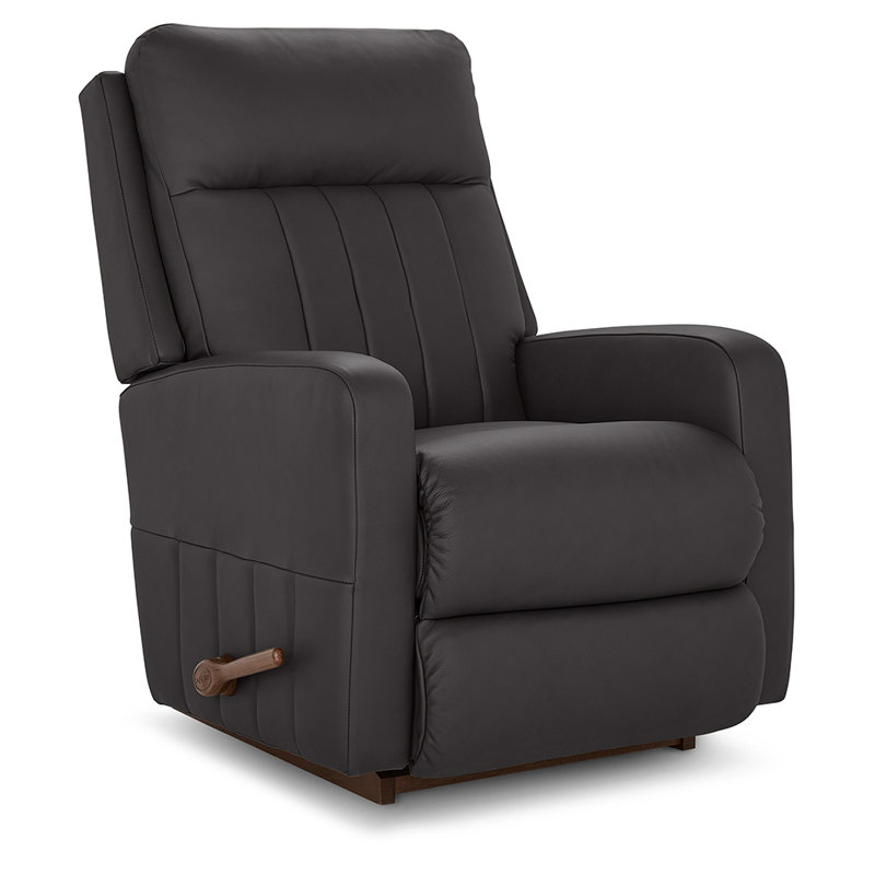 Fauteuil inclinable manuel en cuir Finley, Gris
