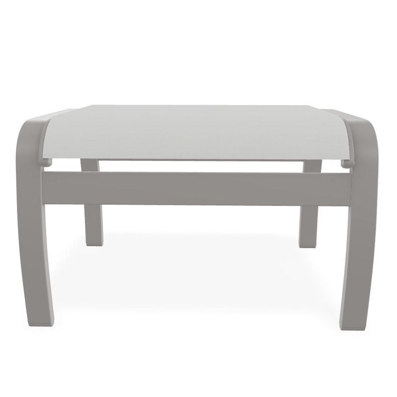 Belle Isle Outdoor Ottoman, White 6D Sunbrella®, Textured Warm Gray