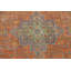 Tapis orange en laine noué à la main de conception unique 9 pi 9 po x 12 pi 5 po