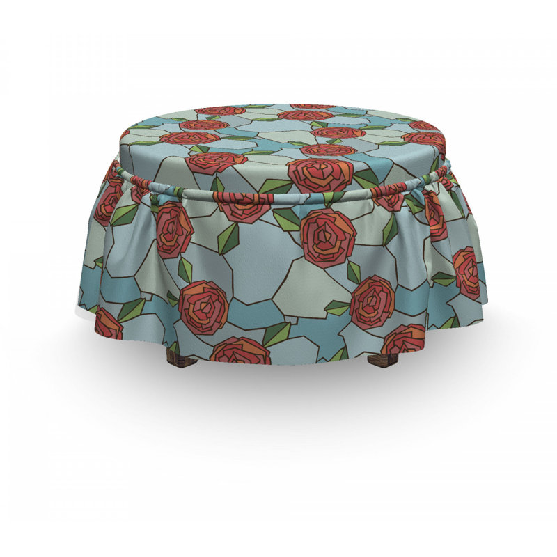 Housse pour repose-pieds rose en verre coloré