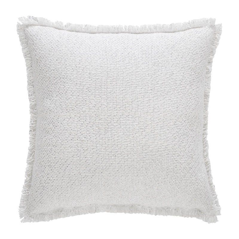 Antique White Burlap Snowflake Let It Snow Pillow 12x12