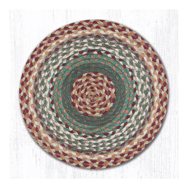  Buttermilk/Cranberry Jute Chair Pad 15.5" H, Buttermilk/Cranberry