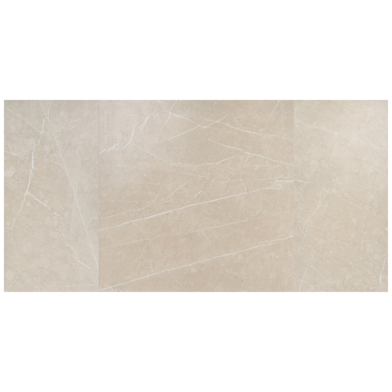 Autograph Arabescato 48X48 Marble Look Satin Porcelain Tile, Crema