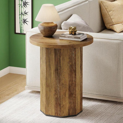 Table basse en rotin, bois, PE, ensemble de 1 pièce, style classique beige