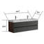 Meuble-lavabo de 60 po en noyer Grace avec lavabo à surface blanc brillant et tiroirs noirs doux, meuble-lavabo mural flottant pour salle de bain moderne, lavabo une pièce sans drainage, pré-assemblé-202658424