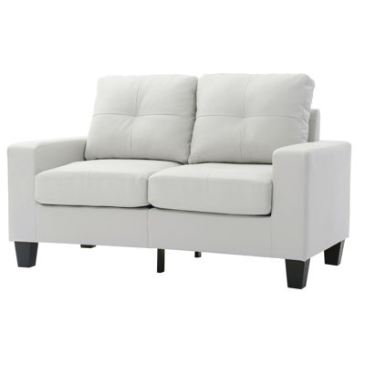 Contemporary White Loveseat For Casual Living