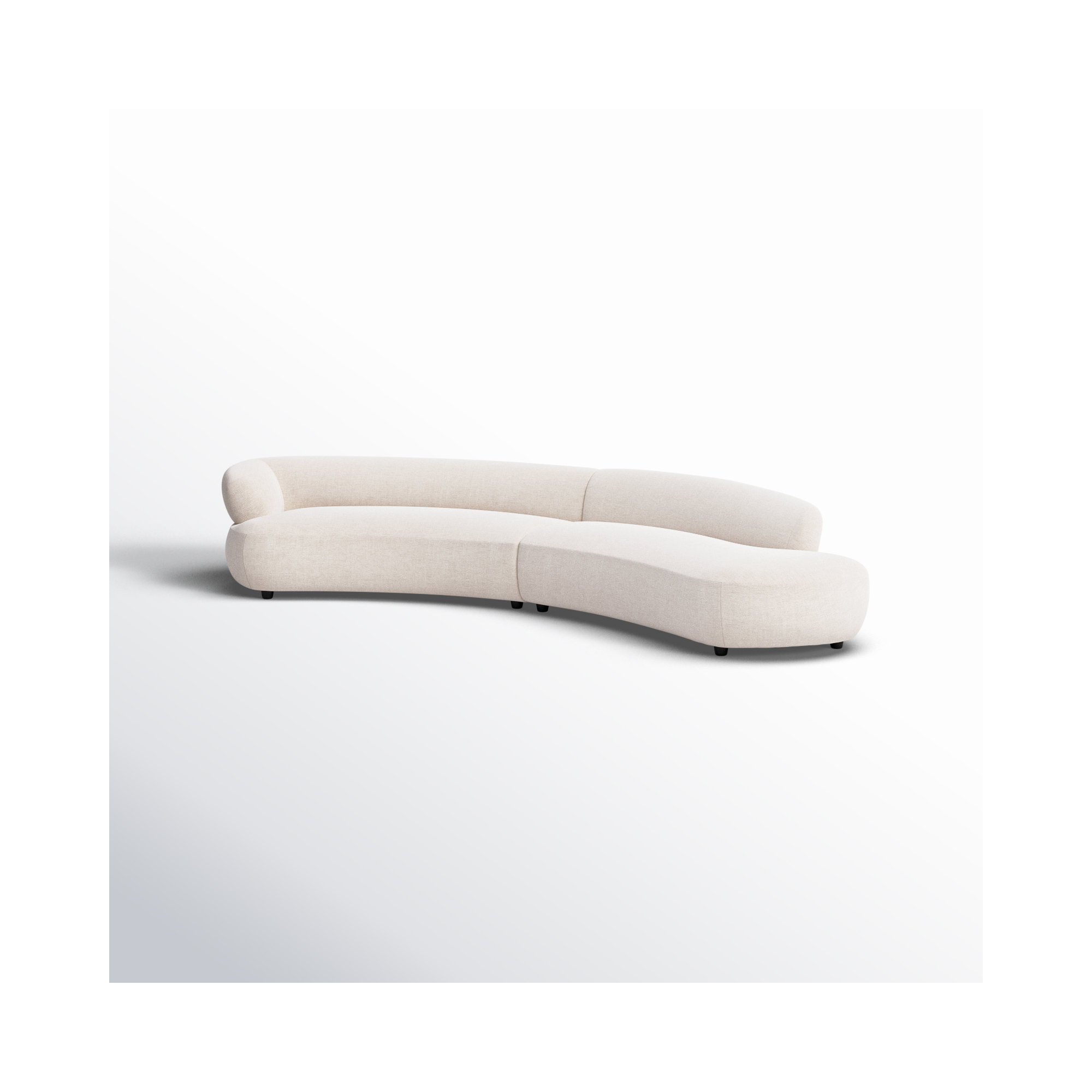 Athens 2Pc Sectional W/ LAFC-Thames Coal, Nomad Snow Polyester Blend, Left Hand Facing