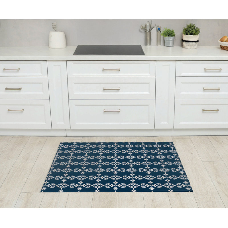 Tapis de cuisine Cassia, Bleu, Rectangulaire 3 pi x 5 pi