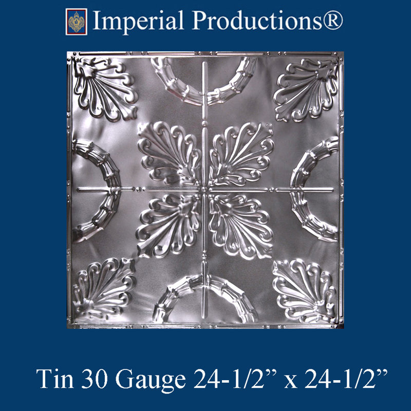 Carreau de plafond en métal argenté 2 pi x 2 pi