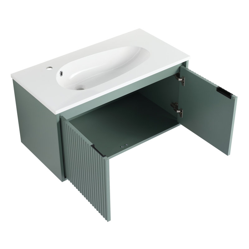 Base de meuble-lavabo simple 35,8 po mural seulement