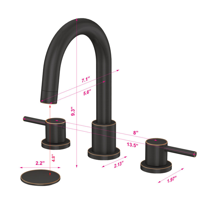 2-handle Bathroom Faucet with Drain Assembly, Rubbed Bronze