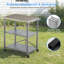 Folding Outdoor Grill Table With 2 Movable Locking Wheels-125728685