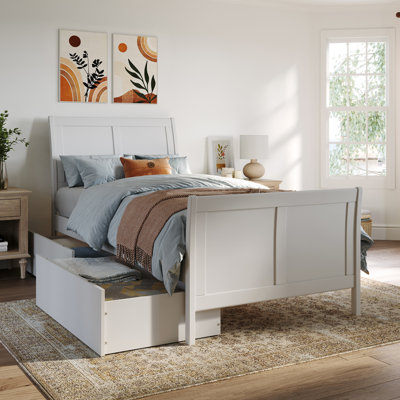Fitzsimmons Solid Wood Platform Bed with Matching Footboard and Storage Drawers