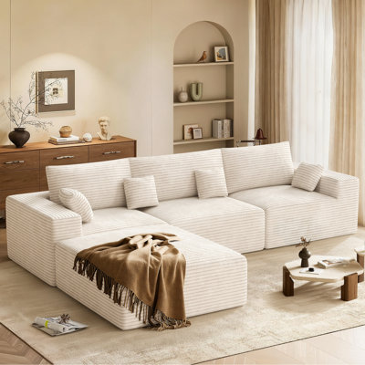 3 Seater Fabric Corner Sofa 