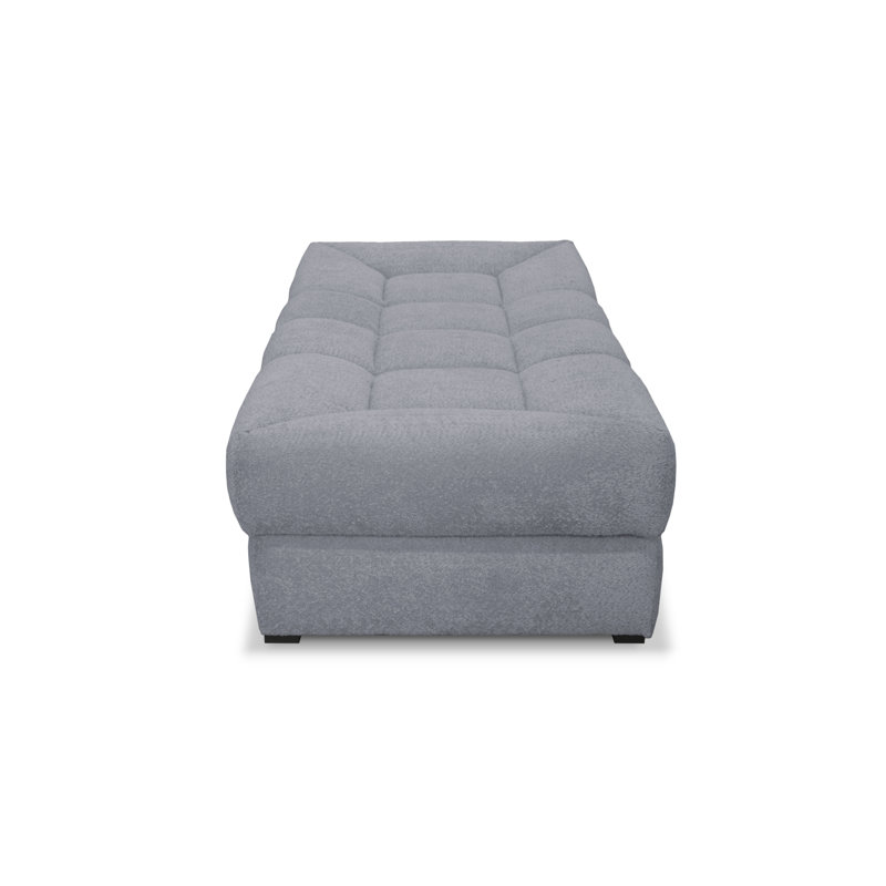 Upholstered Chaise Lounge, Light Grey