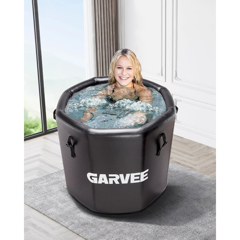 Inflatable Ice Bath Tub, Compatible with Water Chillers, 186-Gallon Inflatable Cold Plunge Tub with Insulated Lid, Portable Recovery Pod for Athletes, Portable for Outdoor & Indoor Recovery.