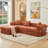 Modular Corduroy 3-Seat Sofa L Shaped Couch With Foldable Doublelayered Seat Cushion For Apartment-Compression Sofa In Box-1922191255