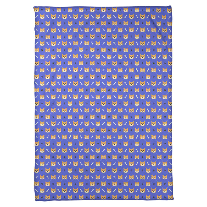 Couverture polaire Katelyn Elizabeth Shiba Inu, L 52,5 po x L 62,5 po, Bleu