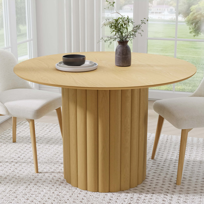 Table de salle à manger en bois massif, Chêne, H 30 po x L 46 po x l 46 po