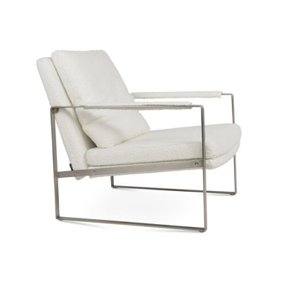 Zara 27" Wide Armchair in White Boucle