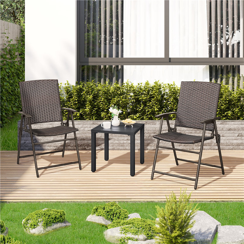 Black Metal Square Outdoor Side Table