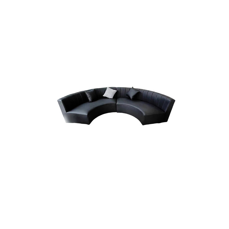 Canapé noir à arc semi-circulaire, H 27,56 po x l 125,98 po x P 64,97 po, 5